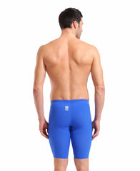 Arena men's Carbon Air2 jammer in neon blaze, close-up of sleek, high-performance swim jammers with vibrant neon accents.