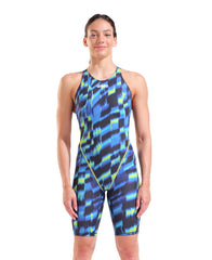 Arena Womens Powerskin ST Next Aqua Gleam limited edition kneesuit in aqua and gleam colors, designed for competitive swimming.