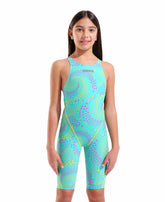 Arena Girls Powerskin ST Next Ltd Edition kneesuit in Fireflow Seaglass with sleek design and high-performance swimwear features.