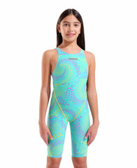 Arena Girls Powerskin ST Next Ltd Edition kneesuit in Fireflow Seaglass with sleek design and high-performance swimwear features.