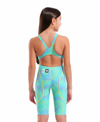 Arena Girls Powerskin ST Next Ltd Edition kneesuit in Fireflow Seaglass with sleek design and high-performance swimwear features.