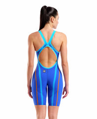 Arena Women's Powerskin Primo Kneesuit Ltd Edition Neon Blaze, close-up showing its sleek design and vibrant neon accents.