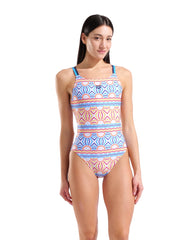 Arena Womens Sunrise Lace Solid Swimsuit - White/Multi