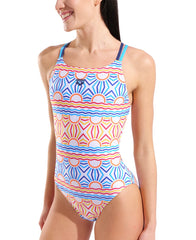 Arena Womens Sunrise Lace Solid Swimsuit - White/Multi