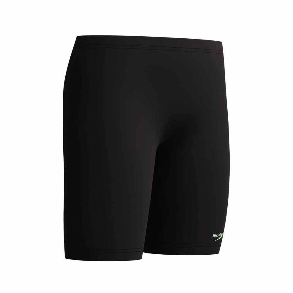 Speedo boys' digital panel jammer in anthracite and pale clover, featuring a sleek design and comfortable fit for swimming.
