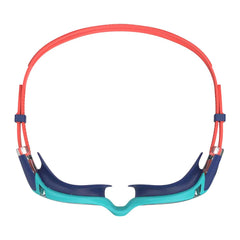 Speedo Junior Biofuse 2.0 swimming goggles in aqua breeze and clear, with adjustable straps and comfortable silicone seals.