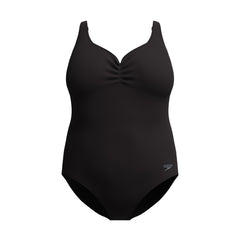 Speedo Womens Plus Size Solid AquaNite Swimsuit - Anthracite