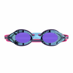 Speedo Vanquisher 3.0 mirrored goggles with acai purple, smoke, and iris mirror lenses for swimming.