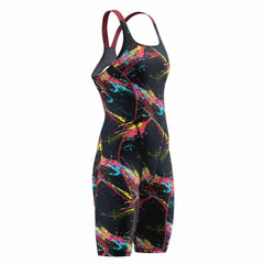 Speedo Womens Fastskin HyperSpark Printed Openback Kneeskin - Electric Strata Ml