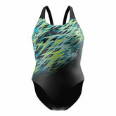 Speedo Womens Hyperboom Placement Muscleback Swimsuit - Anthracite/Hyper Teal