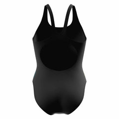Speedo women's Hyperboom placement muscleback swimsuit in anthracite and hyper teal, featuring a sleek design and supportive fit.