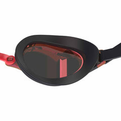 Speedo Fastskin Speed Socket 2.0 mirror goggles in black, smoke, and crimson mirror lenses, designed for competitive swimming.