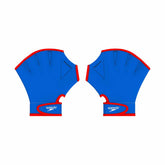 Speedo Aquatic Fitness Swim Gloves in blue and white, designed for water exercise and aquatic training.