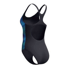 Speedo Womens Print Medalist Swimsuit - Anthracite Grey