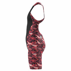 Speedo Girls Fastskin Junior LZR HyperPro printed black kneesuit with electric veil design, designed for competitive swimming.