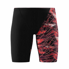 Speedo Boys Fastskin Junior LZR HyperPro printed jammers in black with electric veil design, designed for competitive swimming.