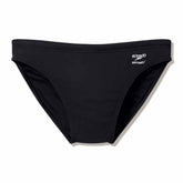 Speedo men's solid Endurance+ Max briefs in Team Black, featuring a comfortable fit and durable swimwear fabric.