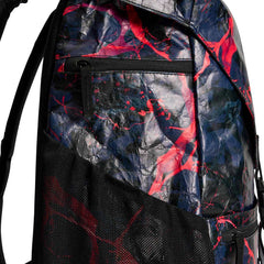 Speedo 35L Team Bag Limited Edition Splatter Matter Black backpack with multiple compartments and durable black design.