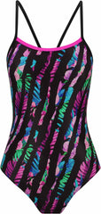 Amanzi Women's Tropelle Proback One Piece swimsuit in multi-color with a sleek design and open back, perfect for swimming and beachwear.