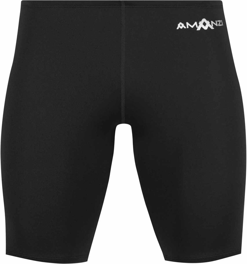 Amanzi men's black Jet jammer swimwear with sleek design and fitted style, suitable for competitive and recreational swimming.