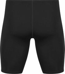 Amani Boys Jet Jammer in black, swim jammer with sleek design, featuring the Amanzi brand logo on the side.