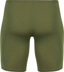Amanzi Boys Memphis Jammer in green, featuring a sleek swimwear design with the Amanzi logo, suitable for boys' swimming activities.