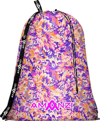 Amani Petal Pop mesh bag in multi-color with floral petal design, ideal for carrying accessories or small items.