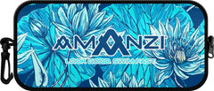 Amanzi Lillybelle neoprene goggle case in blue with a smooth, protective design for storing swimming goggles.