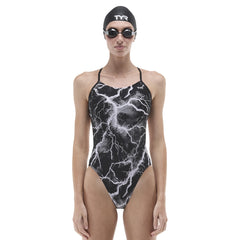 TYR Womens Arterix Cutoutfit Swimsuit - Titanium