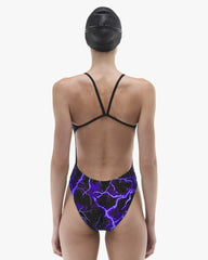 TYR Womens Arterix Cutoutfit Swimsuit - Purple