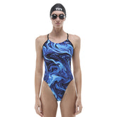 TYR Womens Olea Cutoutfit Swimsuit - Blue
