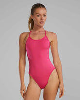 TYR Womens Solid Crosscut Tieback Swimsuit - Fuchsia | Allens Of Kingsbury