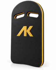Black and gold AK kickboard with textured grip surface, designed for swimming or water exercise.