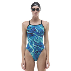 TYR Womens Olea Diamondfit Swimsuit - Blue/Green