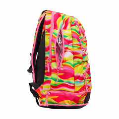 Way Funky Custard Cakes Elite Squad backpack in vibrant multi-color design with adjustable straps and multiple compartments.