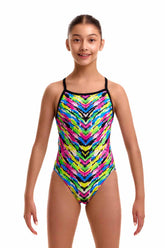 Funkita Girls Happy Hide Single Strap One Piece Swimsuit - Multi