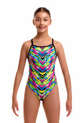 Funkita Girls Happy Hide Single Strap One Piece Swimsuit - Multi