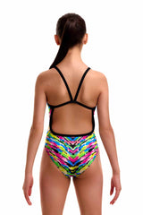 Funkita Girls Happy Hide Single Strap One Piece Swimsuit - Multi