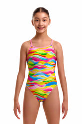 Funkita Girls Maybe Wavy Single Strap One Piece Swimsuit - Multi