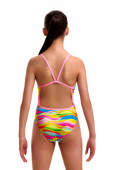 Funkita Girls Maybe Wavy Single Strap One Piece Swimsuit - Multi