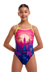 Funkita Girls Skyline Drive Single Strap One Piece Swimsuit - Multi