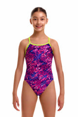 Funkita Girls Sweet Scaley Single Strap One Piece Swimsuit - Purple/Blue