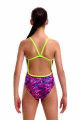 Funkita Girls Sweet Scaley Single Strap One Piece Swimsuit - Purple/Blue