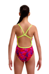 Funkita Girls Try Pink Single Strap One Piece Swimsuit - Pink/Multi