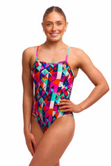 Funkita Ladies Art Dropout Single Strap One Piece Swimsuit - Multi