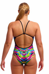 Funkita Ladies Happy Hide Single Strap One Piece Swimsuit - Multi