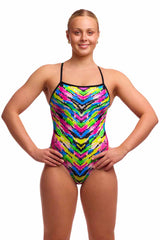 Funkita Ladies Happy Hide Single Strap One Piece Swimsuit - Multi