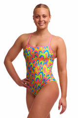 Funkita Ladies Hillary Puff Single Strap One Piece Swimsuit - Multi