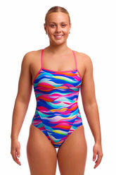 Funkita Ladies Royal Wave Single Strap One Piece Swimsuit - Multi