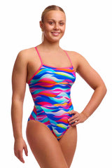 Funkita Ladies Royal Wave Single Strap One Piece Swimsuit - Multi